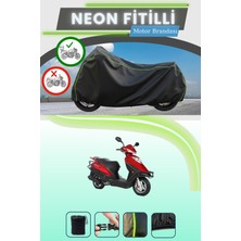 Cemku Shine Siyah Arka Çanta Uyumlu Neon Fitilli Kuba Newton 50 Uyumlu Motor Brandası