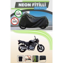 Cemku Shine Siyah Arka Çanta Uyumlu Neon Fitilli Kawasaki Er-5 Uyumlu Motor Brandası