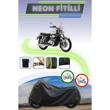Cemku Shine Siyah Neon Fitilli Jawa 250 Classic Uyumlu Motor Brandası