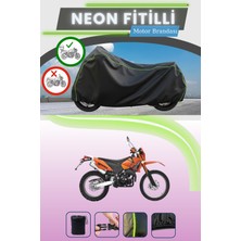 Cemku Shine Siyah Arka Çanta Uyumlu Neon Fitilli Yuki YK250GY-7 Izci Uyumlu Motor Brandası