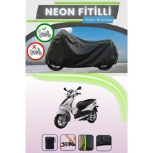 Cemku Shine Siyah Arka Çanta Uyumlu Neon Fitilli Piaggio Medley 150 Uyumlu Motor Brandası