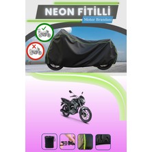 Cemku Shine Siyah Arka Çanta Uyumlu Neon Fitilli Rks 125R Uyumlu Motor Brandası