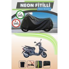 Cemku Shine Siyah Arka Çanta Uyumlu Neon Fitilli Falcon Dolphin 100 Efı Uyumlu Motor Brandası