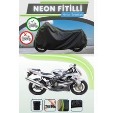 Cemku Shine Siyah Arka Çanta Uyumlu Neon Fitilli Honda Cbr 600 F Sport Uyumlu Motor Brandası