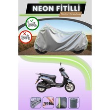 Cemku Shine Gri Arka Çanta Uyumlu Neon Fitilli Kanuni Wiki 125I Uyumlu Motosiklet Brandası