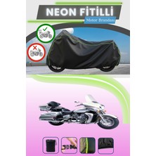 Cemku Shine Siyah Arka Çanta Uyumlu Neon Fitilli Yamaha Venture Royal Uyumlu Motor Brandası