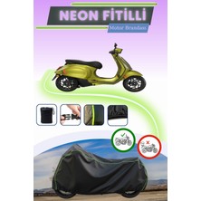 Cemku Shine Siyah Neon Fitilli Vespa Sprint S Elettrica 45 Uyumlu Motor Brandası