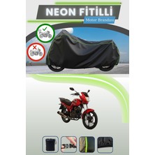 Cemku Shine Siyah Arka Çanta Uyumlu Neon Fitilli Asya Legent 150 Uyumlu Motor Brandası