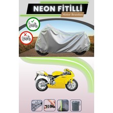 Cemku Shine Gri Arka Çanta Uyumlu Neon Fitilli Ducati 749 Uyumlu Motosiklet Brandası