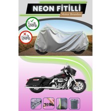 Cemku Shine Gri Arka Çanta Uyumlu Neon Fitilli Harley Davidson Electra Glide Standard Flhtı Uyumlu Motor Branda