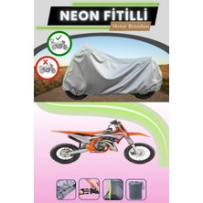 Cemku Shine Gri Arka Çanta Uyumlu Neon Fitilli Ktm 65 Sx Uyumlu Motosiklet Brandası