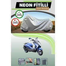 Cemku Shine Gri Arka Çanta Uyumlu Neon Fitilli Mondial 150 Zc Uyumlu Motosiklet Brandası