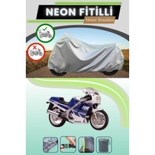 Cemku Shine Gri Arka Çanta Uyumlu Neon Fitilli Yamaha Fzr 1000 Uyumlu Motosiklet Brandası