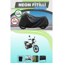 Cemku Shine Siyah Arka Çanta Uyumlu Neon Fitilli Falcon Crazy 125 Uyumlu Motor Brandası