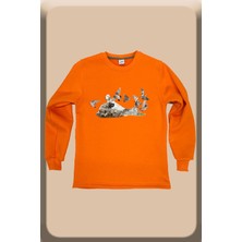 Widi Hunting Avcılık English Setter ve Keklikler Baskılı Regular Fit Bisiklet Yaka Sweatshirt