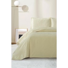 Münih Çift Kişilik Lüks Kadife 240X260 cm Yatak Örtüsü Krem
