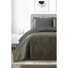 Münih Çift Kişilik Lüks Kadife 240X260 cm Yatak Örtüsü Antrasit