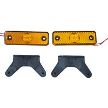 Kasa Dorse Lambası Braketli Dikdörtgen 4 LED 12V Sarı 2 Adet Fiyatı