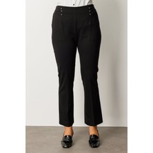 Ekol Beli Lastikli Boncuk Detaylı Pantolon Siyah 01085