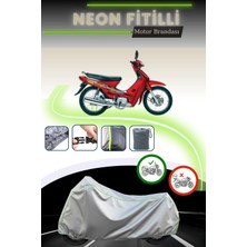 Cemku Shine Gri Neon Fitilli Kanuni Seyhan 100C Uyumlu Motosiklet Brandası