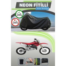 Cemku Shine Siyah Arka Çanta Uyumlu Neon Fitilli Honda Cr 85 Uyumlu Motor Brandası