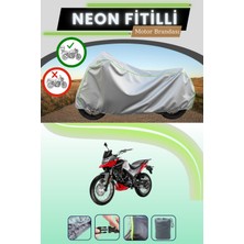Cemku Shine Gri Arka Çanta Uyumlu Neon Fitilli Sym Nh T 200 E5 Uyumlu Motosiklet Brandası