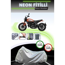 Cemku Shine Gri Neon Fitilli Ducati Scrambler Icon Dark Uyumlu Motosiklet Brandası