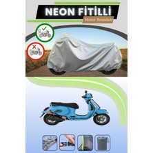 Cemku Shine Gri Arka Çanta Uyumlu Neon Fitilli Vespa Gts Super Sport 310 Uyumlu Motosiklet Brandası
