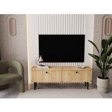 Lunaris Tv Ünitesi - Tv Sehpası 140 cm %100 Mdf Lake Ahşap Ayaklı
