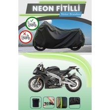Cemku Shine Siyah Arka Çanta Uyumlu Neon Fitilli Aprilia Rsv4 1100 Uyumlu Motor Brandası