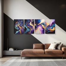 Cozy Co:temperli Cam Dörtlü Set Tablo, Tablo, Dörtlü Tablo, Uv Baskı, Cam Tablo, 4’lü Set, CDT005