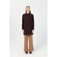 Aksesuar Detaylı Tunik  Kahve