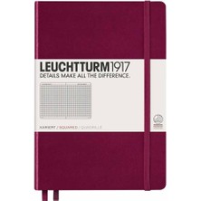 Leuchtturm 1917 Notebook Medium A5 Hardcover 251 Pages Squared Port Red