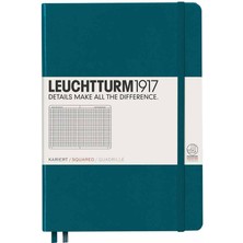 Leuchtturm 1917 Notebook Medium A5 Hardcover 251 Pages Squared Pacific Green
