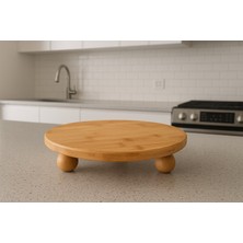 Bambu Top Ayaklı Yvarlak Sunumluk 25 cm ( Alg)