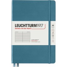 Leuchtturm 1917 Rising Colours Notebook Medium A5 Hardcover 249 Pages Lined Stone Blue