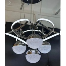 Modern Lüks Salon Model Dron Ledli 3 Renk Krom Sarkıt Avize