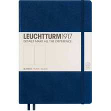 Leuchtturm 1917 Medium(A5) Sert Kapak, 251 Numaralandırılmış Çizgisiz Sayfa Defter Navy 342924