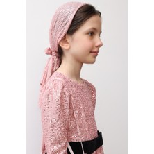 Le Mabelle Pembe  Pullu Kız Çocuk Üçgen Bandana