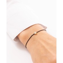 Ipli Yuvarlak Doğal Taşlı 14 Ayar Minimal Bileklik