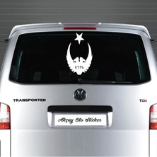 Ay Yıldız Kartal Göktürkçe Türk Oto Özel Yeni Sticker Beyaz 30*25 cm