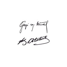 Gazi M.kemal-K.atatürk Imza Özel Yeni Sticker Ikili Imza 15*6 cm