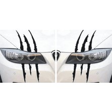 Monster Canavar Pençe Izi Uzun Siyah Far Oto Özel Yeni Sticker