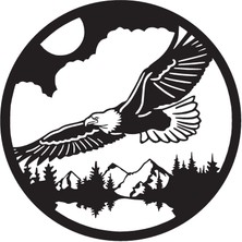 Kartal ve Doğa Duvar Dekor Sticker 45 x 45 cm