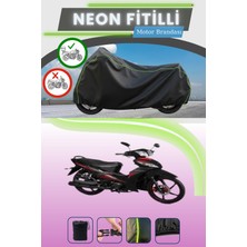 Cemku Shine Siyah Arka Çanta Uyumlu Neon Fitilli Kuba SJ100-16D Uyumlu Motor Brandası