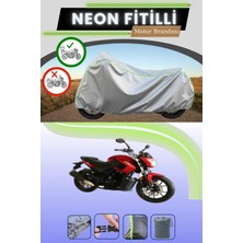 Cemku Shine Gri Arka Çanta Uyumlu Neon Fitilli Asya Major 250 Uyumlu Motosiklet Brandası