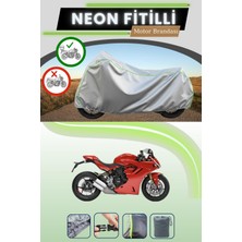 Cemku Shine Gri Arka Çanta Uyumlu Neon Fitilli Ducati Supersport S Uyumlu Motosiklet Brandası