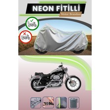 Cemku Shine Gri Arka Çanta Uyumlu Neon Fitilli Harley Davidson Sportster Custom Xl 1200S Uyumlu Motor Brandası