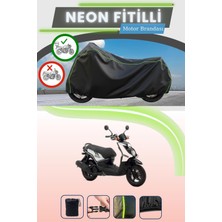 Cemku Shine Siyah Arka Çanta Uyumlu Neon Fitilli Yamaha Bw's 125 Uyumlu Motor Brandası