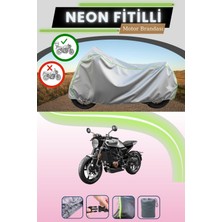 Cemku Shine Gri Arka Çanta Uyumlu Neon Fitilli Husqvarna Vitpilen 401 Uyumlu Motosiklet Brandası